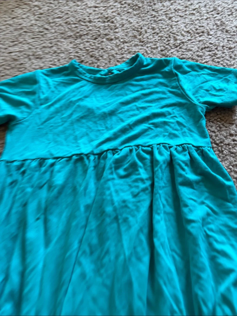 B65 Bum Bunny Bamboo Bubble Romper w Ruffle Accents, Teal 2t GUC